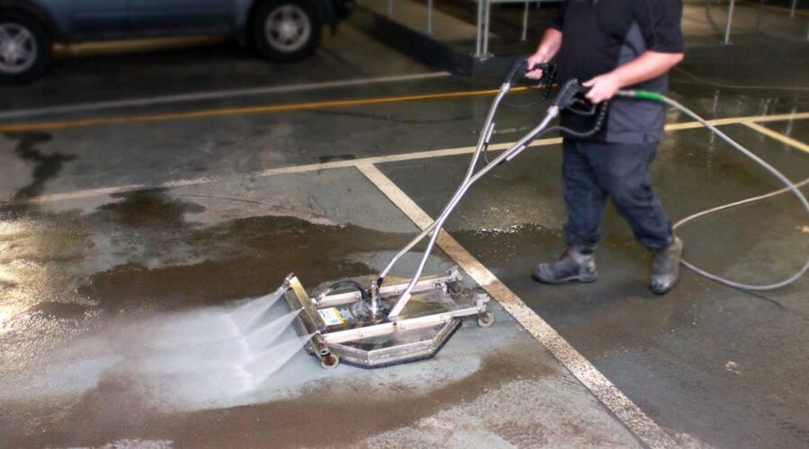 lavage à pression de stationnement